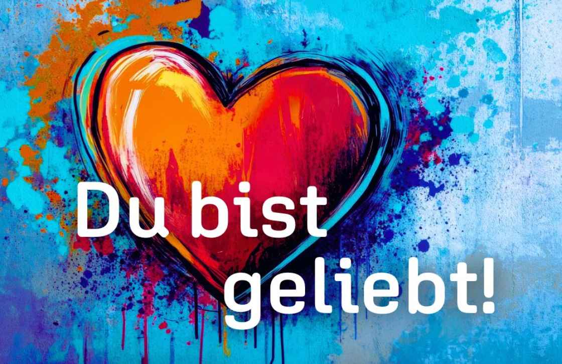 Du bist geliebt Visitenkarte neu Herz bunt