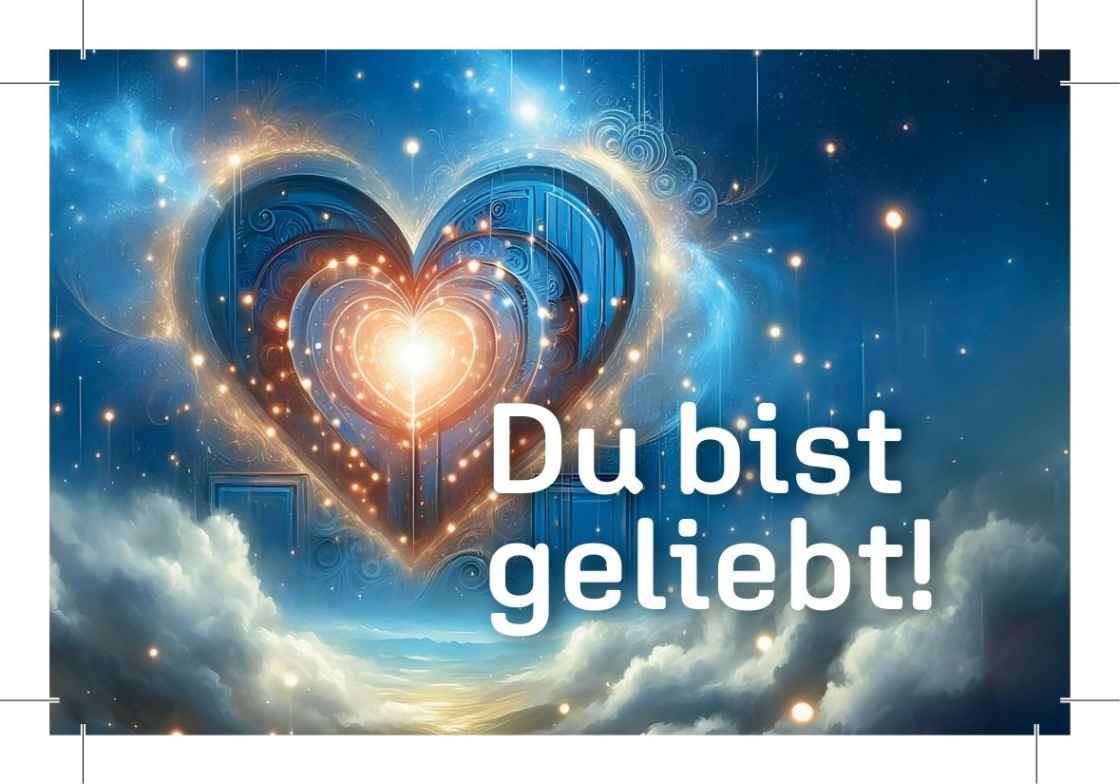 Du bist geliebt Visitenkarte Herz Himmel