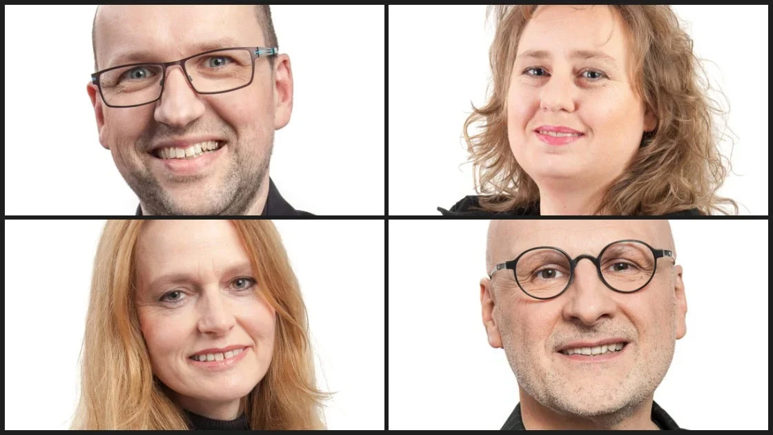 Oben: Oliver Jeske, Katja Völkl, unten: Regina König, Andreas Odrich (Fotos: Carsten Meier, ERF)